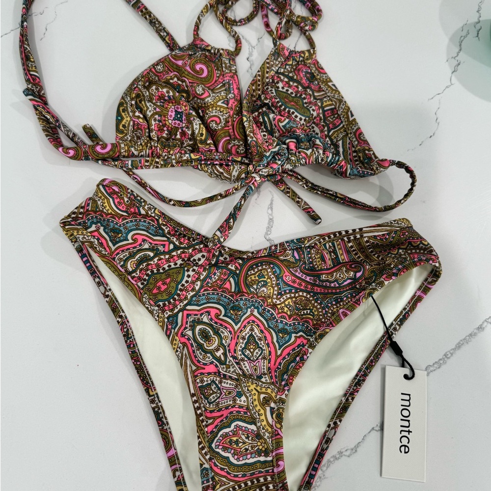 Montce Ali Paisley Bikini Top (L) & Bottom (M)